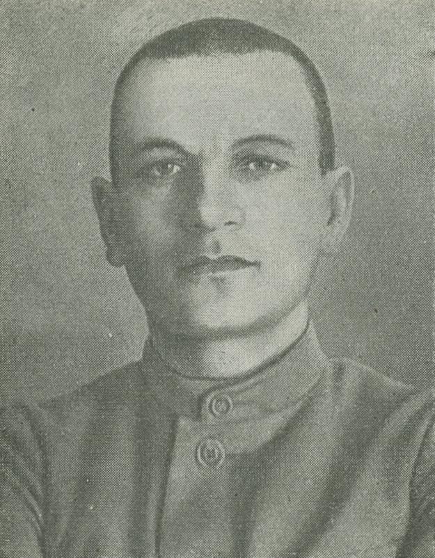 Illustrated portrait of A. F. Myasnikov