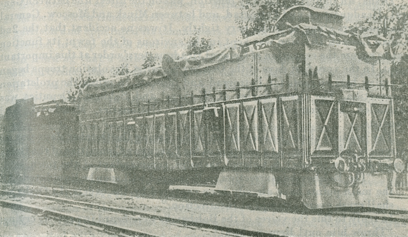 Photograph of armoured train car