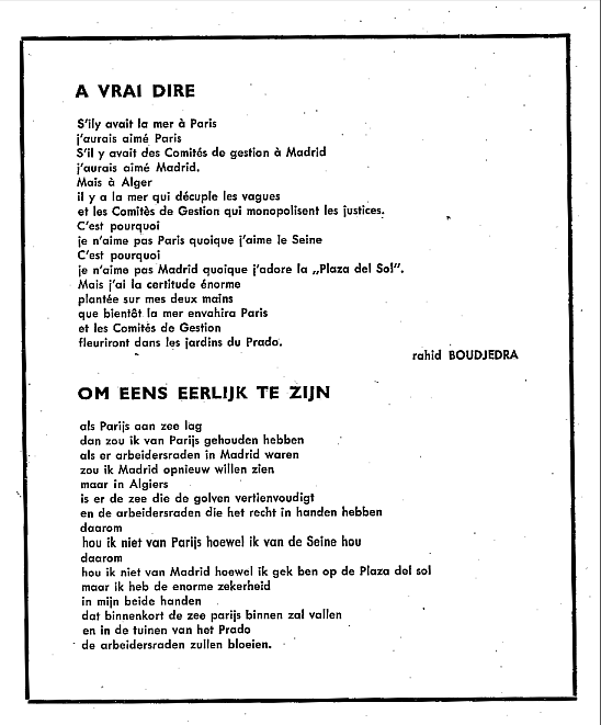 A vrai dire Om eens eerliijk te zijn